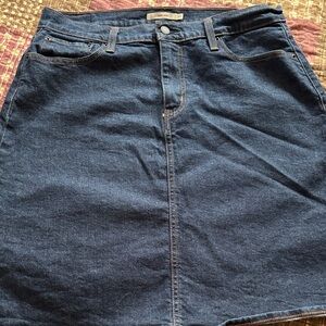 Levi's Dark Blue Denim Midi Skirt